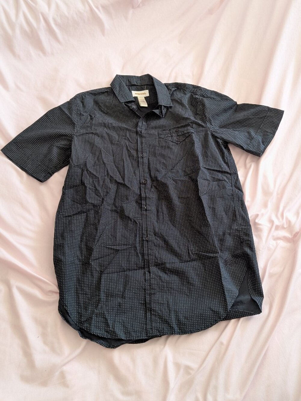 Diesel Black Button-Down Short Sleeve Shirt Size S